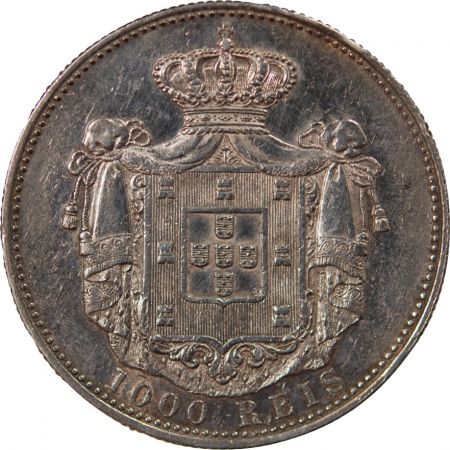 Portugal PORTUGAL, CHARLES I - 1 000 REIS ARGENT - 1899 LISBONNE