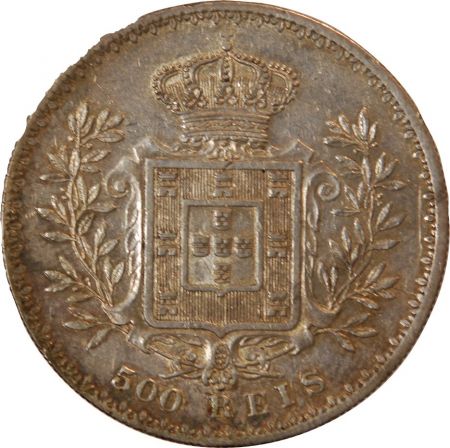 Portugal PORTUGAL  CHARLES Ier - 500 REIS ARGENT 1891