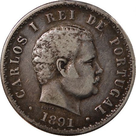 Portugal PORTUGAL  CHARLES Ier - 500 REIS ARGENT 1891