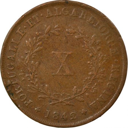 Portugal PORTUGAL, MARIE II - 10 REIS 1842