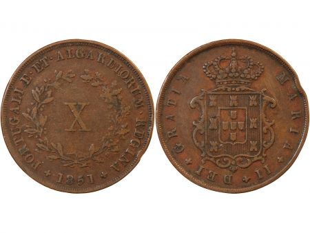 Portugal PORTUGAL  MARIE II - 10 REIS 1851