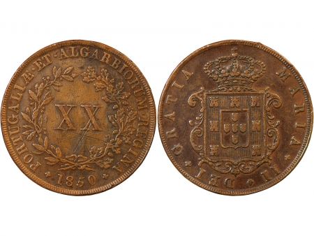 Portugal PORTUGAL  MARIE II - 20 REIS 1850