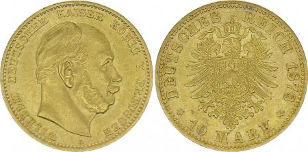 Prusse 10 Mark Wilhelm I - Aigle Impériale 1878 A Berlin
