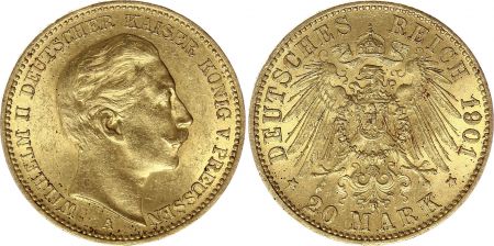 Prusse 20 Mark Wilhelm II - Aigle Impériale 1901 A Berlin - Or