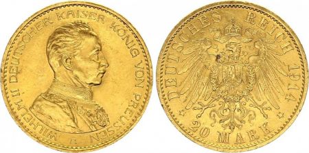 Prusse 20 Mark Wilhelm II - Aigle Impériale 1914 A Berlin