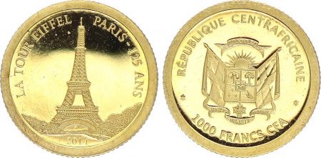 Rép. Centrafricaine 10000 Francs - 125 Ans de la Tour Eiffel - 2014 - Or