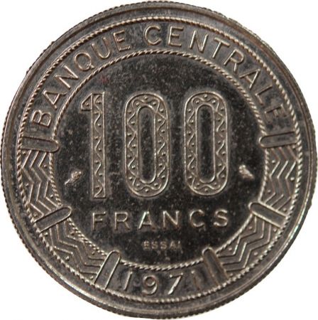 REPUBLIQUE CENTRAFRICAINE - 100 FRANCS 1971 ESSAI