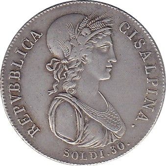 République Cisalpine 30 Soldi République - 1801