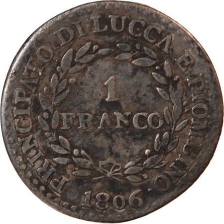 REPUBLIQUE DE LUCQUES ITALIE  REPUBLIQUE DE LUCQUES  FELIX ET ELISA - 1 FRANCO ARGENT 1806