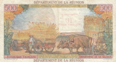 Réunion 10 NF / 500 Francs Pointe-À-Pitre - Surchargé  - 1971 - TTB