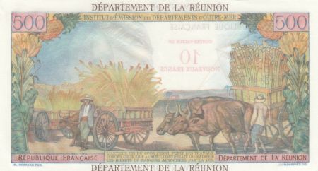 Réunion 10 NF / 500 Francs Pointe-À-Pitre - Surchargé  - 1971