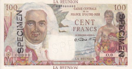 Réunion 100 Francs - La Bourdonnais - 1946 - Spécimen - SPL+ - Kol.436.1
