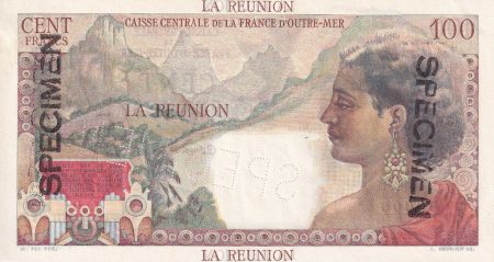 Réunion 100 Francs - La Bourdonnais - 1946 - Spécimen - SPL+ - Kol.436.1