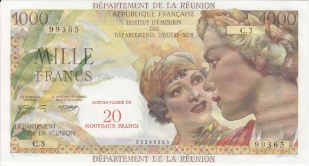 Réunion 1000 Francs Union Française - 1967 Série C.3 - 99365