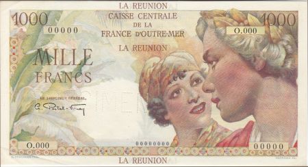 Réunion 1000 Francs Union Française - Type 1946 Spécimen O.000