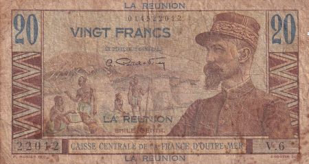 Réunion 20 Francs - Emile Gentil - ND (1947) - Série V.6 - P.43