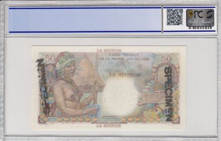 Réunion 50 Francs Belain d\'Esnambuc -1946 - Spécimen - PCGS 63OPQ