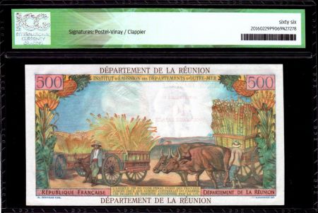 Réunion 500 Francs Pointe-À-Pitre - Surchargé 10 NF - 1971 - ICG UNC66