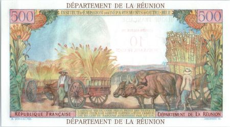 Réunion 500 Francs Pointe-À-Pitre - Surchargé 10 NF - 1971