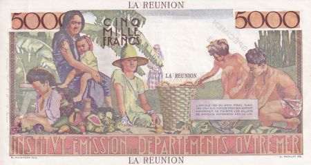 Réunion 5000 Francs - Schoelcher - 1960 - Spécimen - SUP+ - Kol.441.1