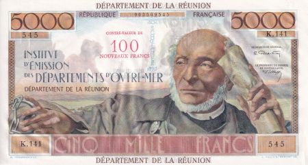 Réunion 5000 Francs - Schoelcher - Surchargé - 1967 - Série K.141 - P.NEUF - Kol.447.b