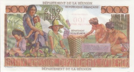 Réunion 5000 Francs Schlcher - 1967 Série K.141
