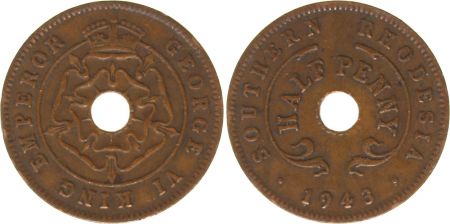 Rhodésie du Sud ½ Penny 1943 - Armoiries