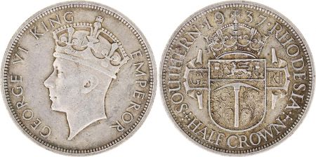 Rhodésie du Sud 1/2 Crown George VI - 1937 Argent