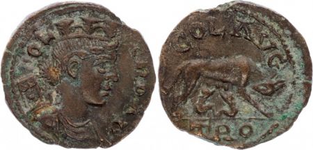 Rome - Provinces 1 As, Alexandrie (Troade) - Tychè, Louve Romulus et Rémus (250-268)