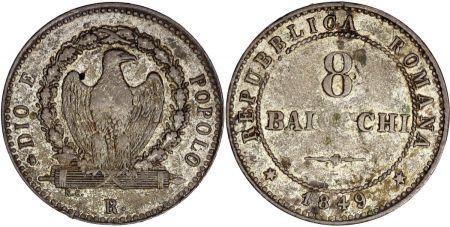 Rome 8 Baiocchi - République Romaine  - 1849 R