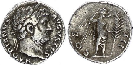 Rome Empire Denier,  Hadrien - 127 Rome - COS III - TTB