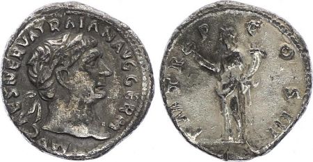 Rome Empire Denier,  Trajan - 101-102 Rome - PM TRP COS III PP - TTB+