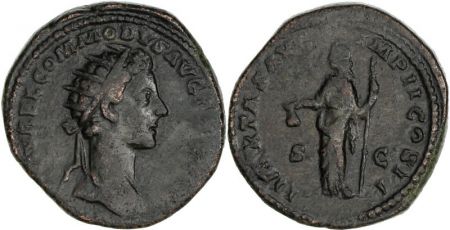 Rome Empire Dupondius, Commode - LIBERTAS AVG IMP II COS PP
