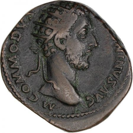 Rome Empire Dupondius, Commode - LIBERTAS AVG TRP VI IMP IIII COS IIII