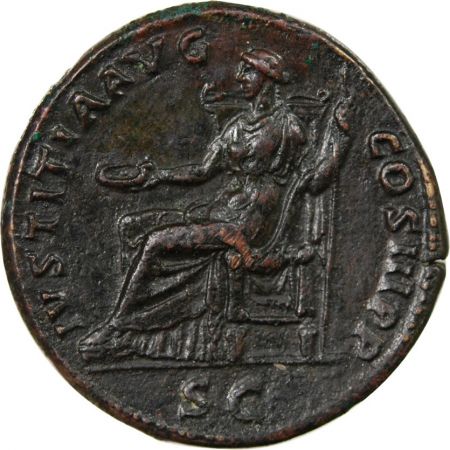Rome Empire HADRIEN - SESTERCE, IVSTITIA AVG COS III P P - 129 / 130 ROME