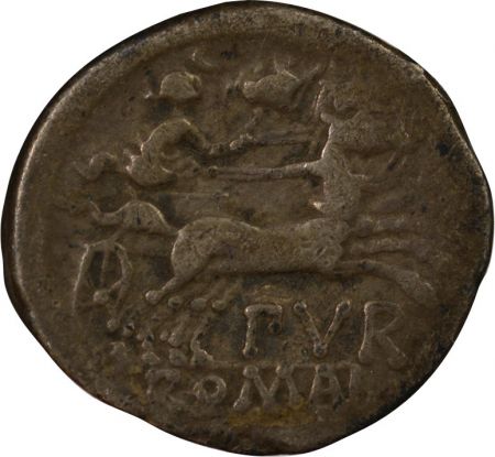 Rome Empire REPUBLIQUE ROMAINE, FURIA - DENIER ARGENT - ROME, 169-158 AV JC