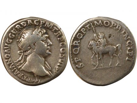 Rome Empire Trajan - Denier Argent, Statue Equestre- 113 Rome