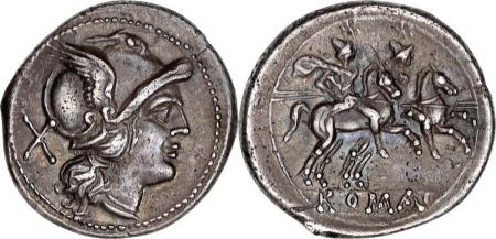 Rome Rép Denier,  Anonyme - 211 BC Rome