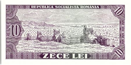 Roumanie 10 Lei - Emblème et culture - 1966