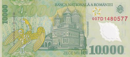 Roumanie 10000 Lei - 2000 - Nicolae Iorga - Aigle, église