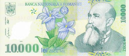 Roumanie 10000 Lei 2000 - Nicolae Iorga - Aigle, église