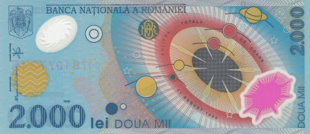 Roumanie 2000 Lei Eclipse de soleil - 1999 Polymer