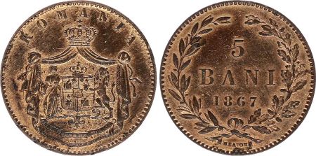 Roumanie 5 Bani Armoiries -1867 H