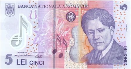 Roumanie 5 Lei George Enescu - Opéra - 2005 (2011)