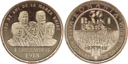 Roumanie 50 Bani  100 ans de la Grande Union 1918-2018