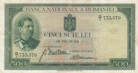 Roumanie 500 Lei Carol II - 1934 - TTB - P.36