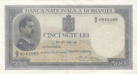 Roumanie 500 Lei Carol II - 1936 - TTB - P.42