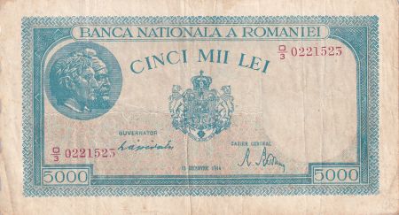 Roumanie 5000 Lei - Trajan & Decebal - 15-12-1944 - Série O.3 - P.56