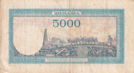 Roumanie 5000 Lei - Trajan & Decebal - 15-12-1944 - Série O.3 - P.56
