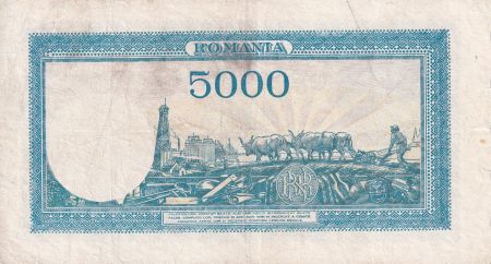 Roumanie 5000 Lei - Trajan & Decebal - 20-12-1945 - Série E.9 - P.56